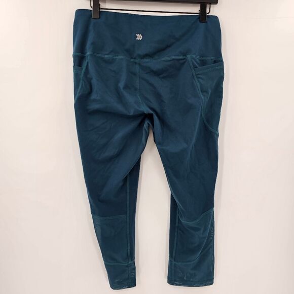 All in motion leggings teal green blue xl workout gym sheer ankle running - Picture 2 of 4